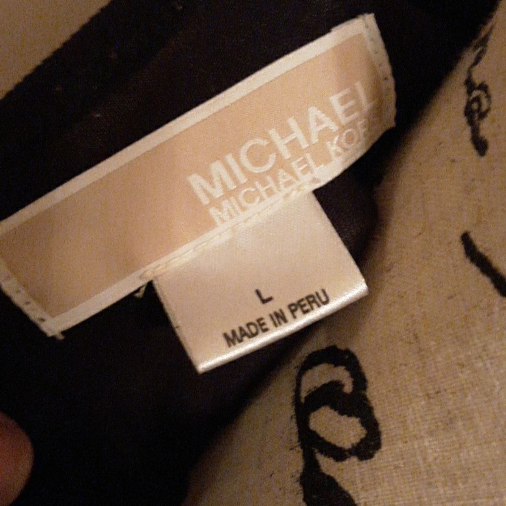 MICHAEL KORS RHINESTONE LOGO BLACK SHORT SLEEVE TEE L - Picture 3 of 4